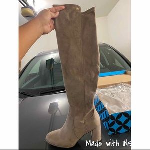 Beige Thigh High Boots